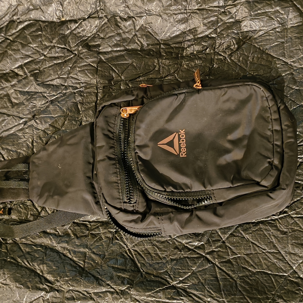 Reebok Black Crossbody Bag with Orange Details